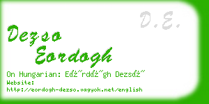 dezso eordogh business card